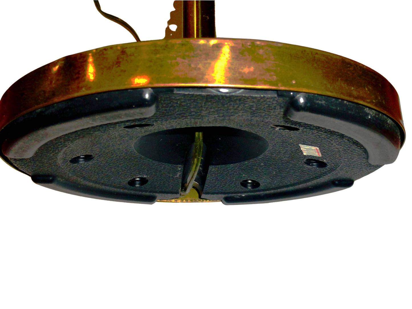 Underwriters Laboratories, Dynasty, lámpara de Pie, Dorado, Latón, USA - S XX, 1.43 m alto x 25.4 cm diámetro, Peso: 5.8967 kg.