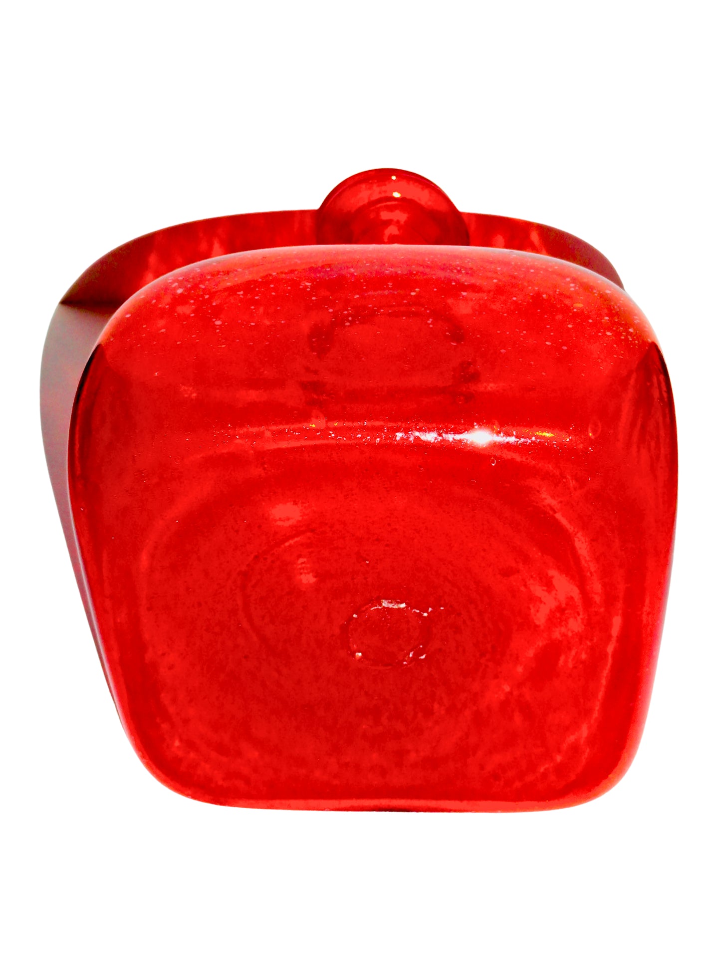 Genérico, Florero, Rojo, Vidrio Soplado, México - S XX, 17.5 cm ancho x 17.5 cm fondo x 26.9 cm alto, 466 gr.