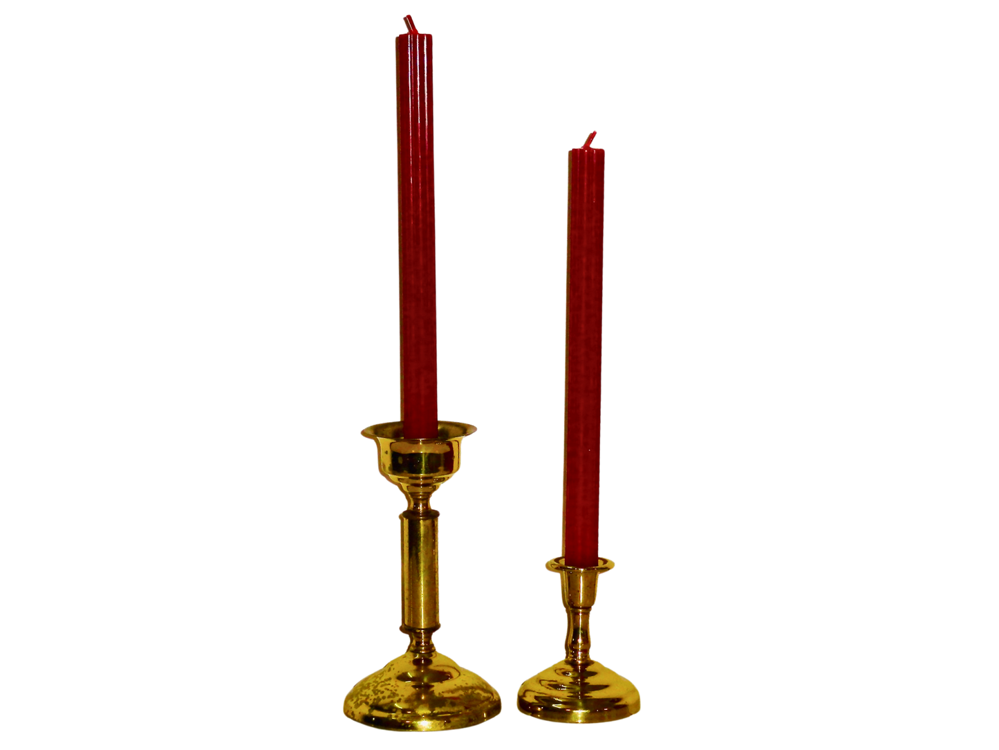 Generico, Set Candelabros, Dorado, Laton, S XX, Mediano y Pequeño, 600 gr.