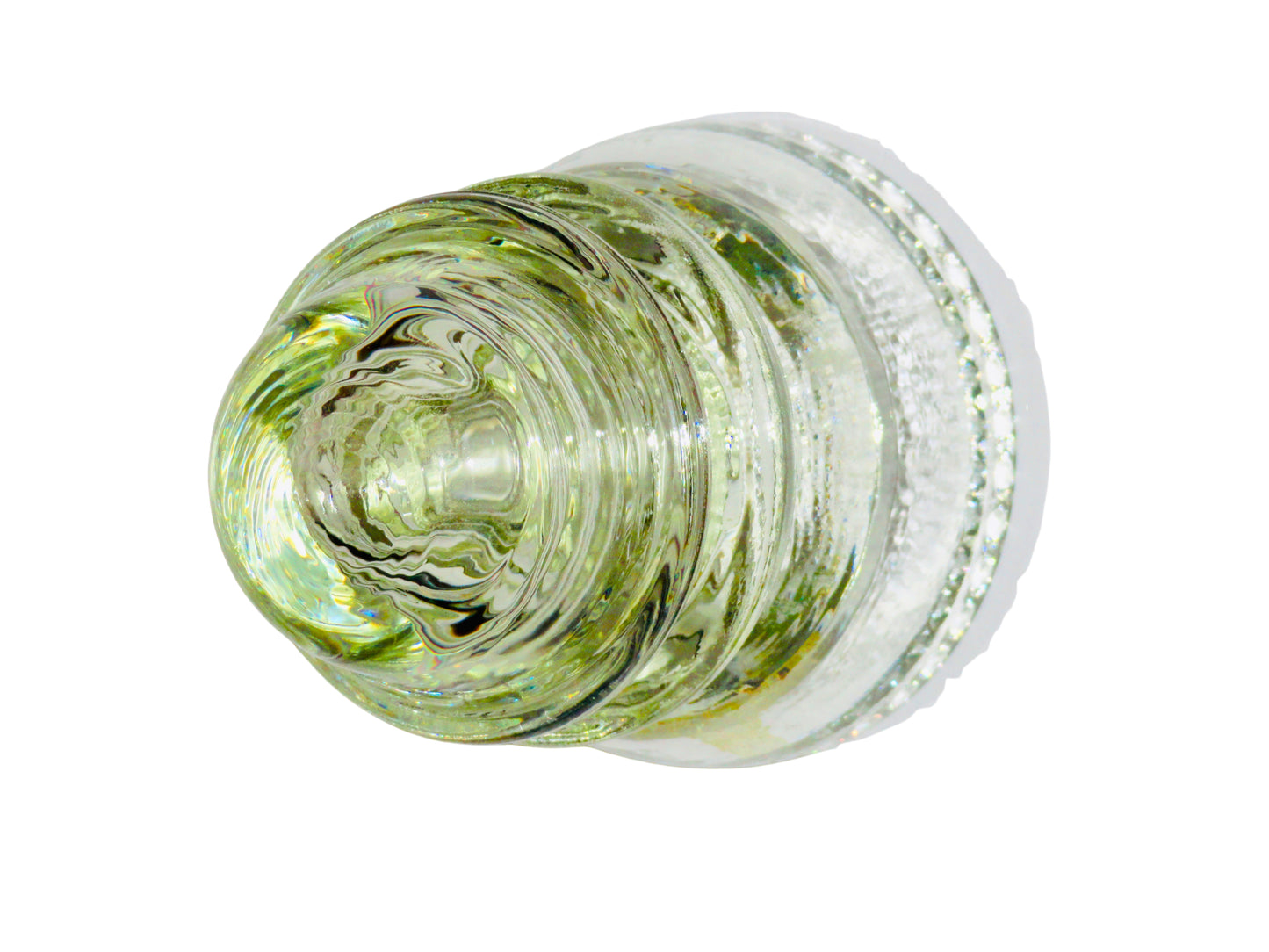 Genérico, Portavelas, Verde Claro, Vidrio, USA - S XX, 9.4 cm diámetro x 12 cm altura, 816.46 gr.