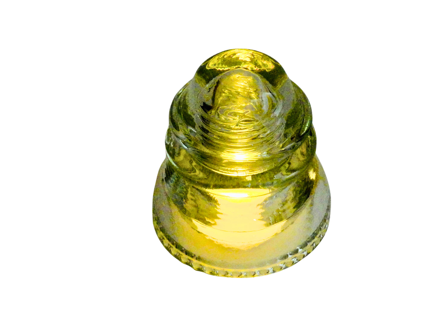 Genérico, Portavelas, Verde Claro, Vidrio, USA - S XX, 9.4 cm diámetro x 12 cm altura, 816.46 gr.