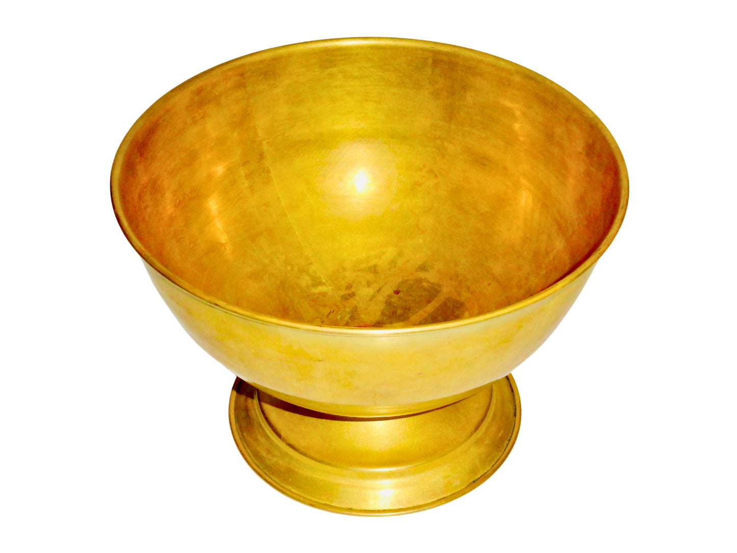 Generico, Cuenco Centro de Mesa, Dorado, Latón, S XX, 18 cm alto x 26.5 cm diámetro abertura. Peso: 450 gr.
