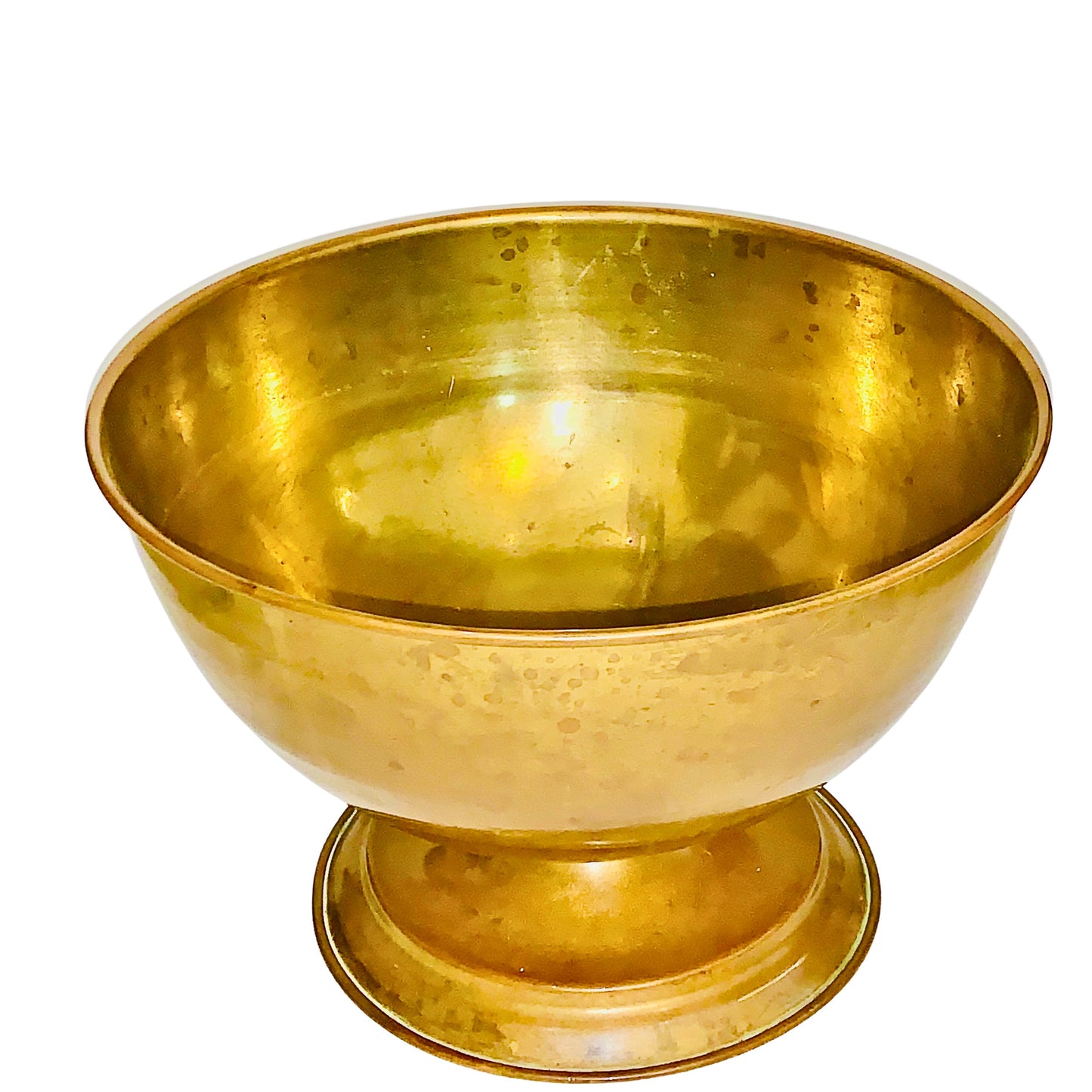 Generico, Cuenco Centro de Mesa, Dorado, Latón, S XX, 18 cm alto x 26.5 cm diámetro abertura. Peso: 450 gr.