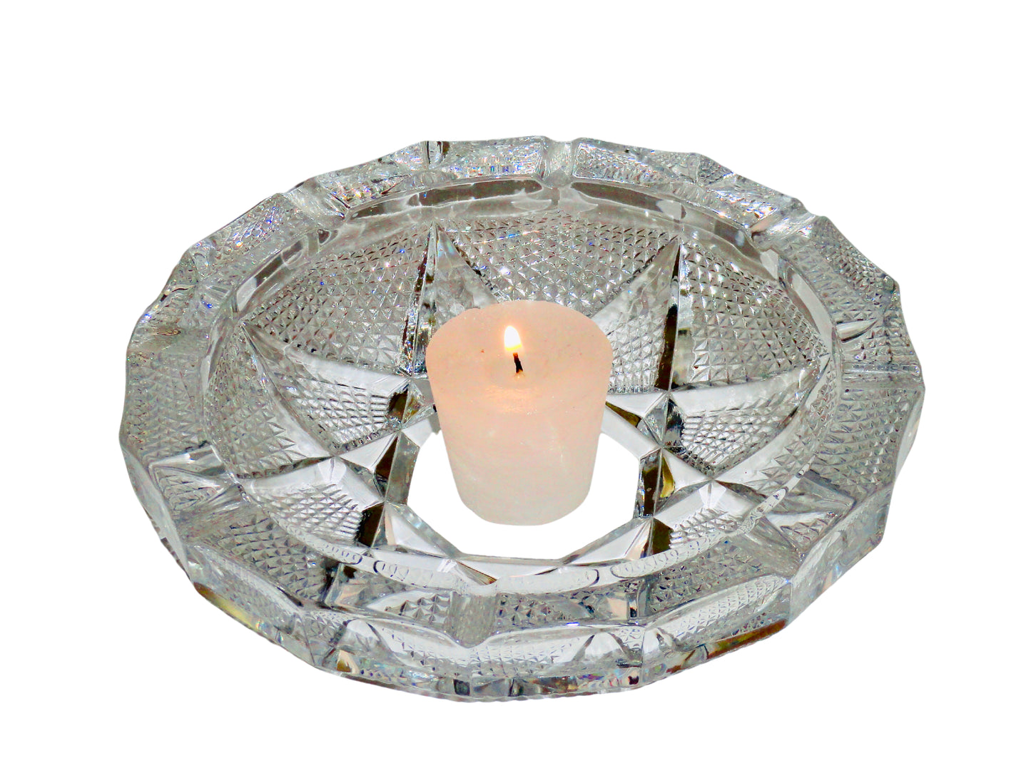 Wexford Anchor Hocking, Cenicero Decorativo, Agua, Vidrio, USA, 4.8 cm alto x 21.3 cm diámetro, 1 kg.