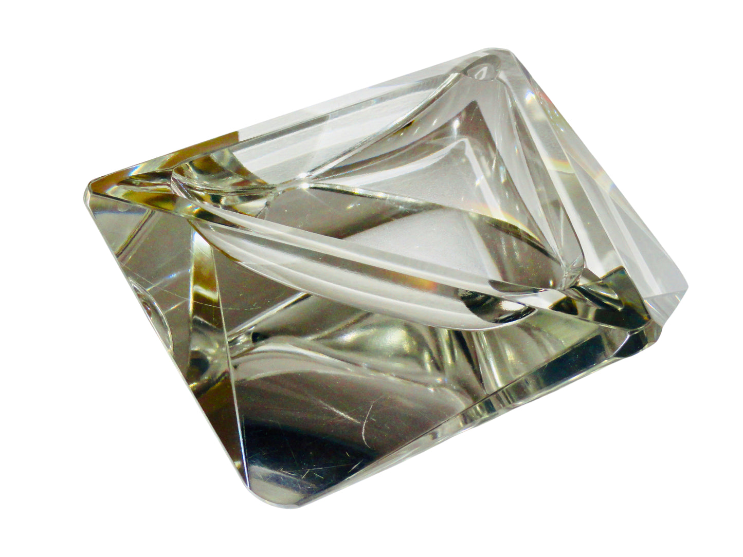 Murano, Cenicero Decorativo Mandruzzato, Transparente, Vidrio de Neodimio de Alejandrita, Murano - Venecia - Italia, Late 20th Century (1970-1999), 20.0 cm diámetro 5 cm alto. Peso: 854 gr. aproximadamente.