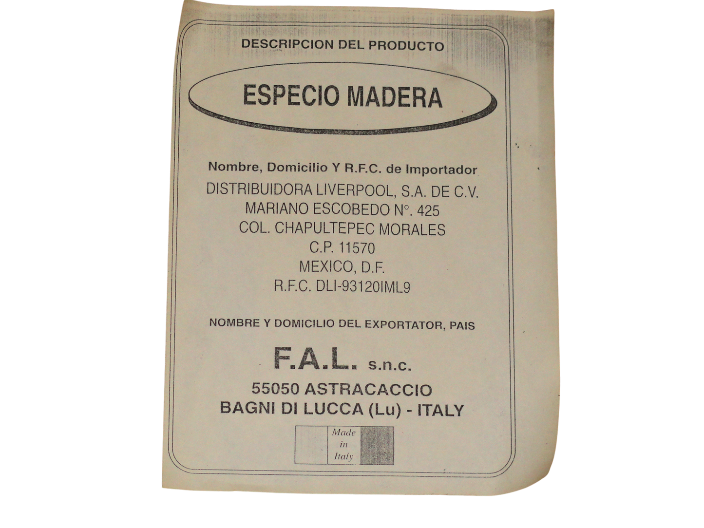 Astracaccio Bagni di Lucca, Espejo Decorativo Pared, Marrón, Espejo y Madera, Italia - S XX, 56.5 cm de ancho x 4.5 cm profundidad x 76.5 cm alto. Peso: 6 kg.