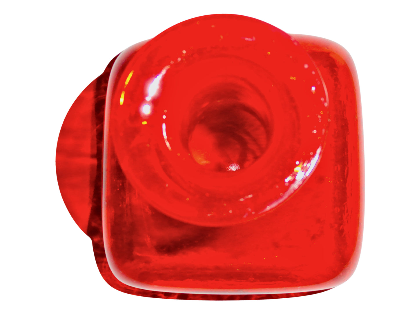 Genérico, Florero, Rojo, Vidrio Soplado, México - S XX, 17.5 cm ancho  x  17.5 cm fondo x 26.9 cm alto, 466 gr.