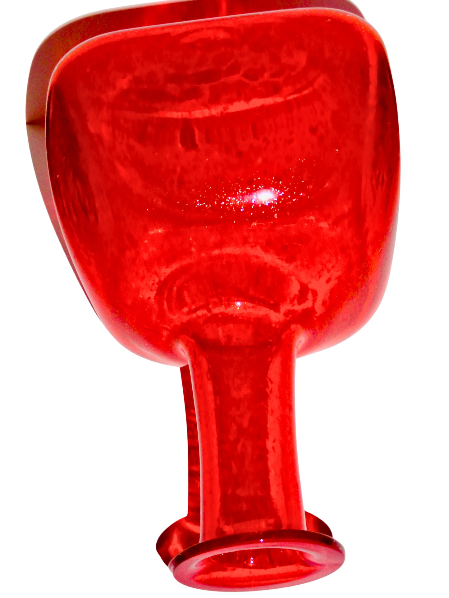 Genérico, Florero, Rojo, Vidrio Soplado, México - S XX, 17.5 cm ancho  x  17.5 cm fondo x 26.9 cm alto, 466 gr.