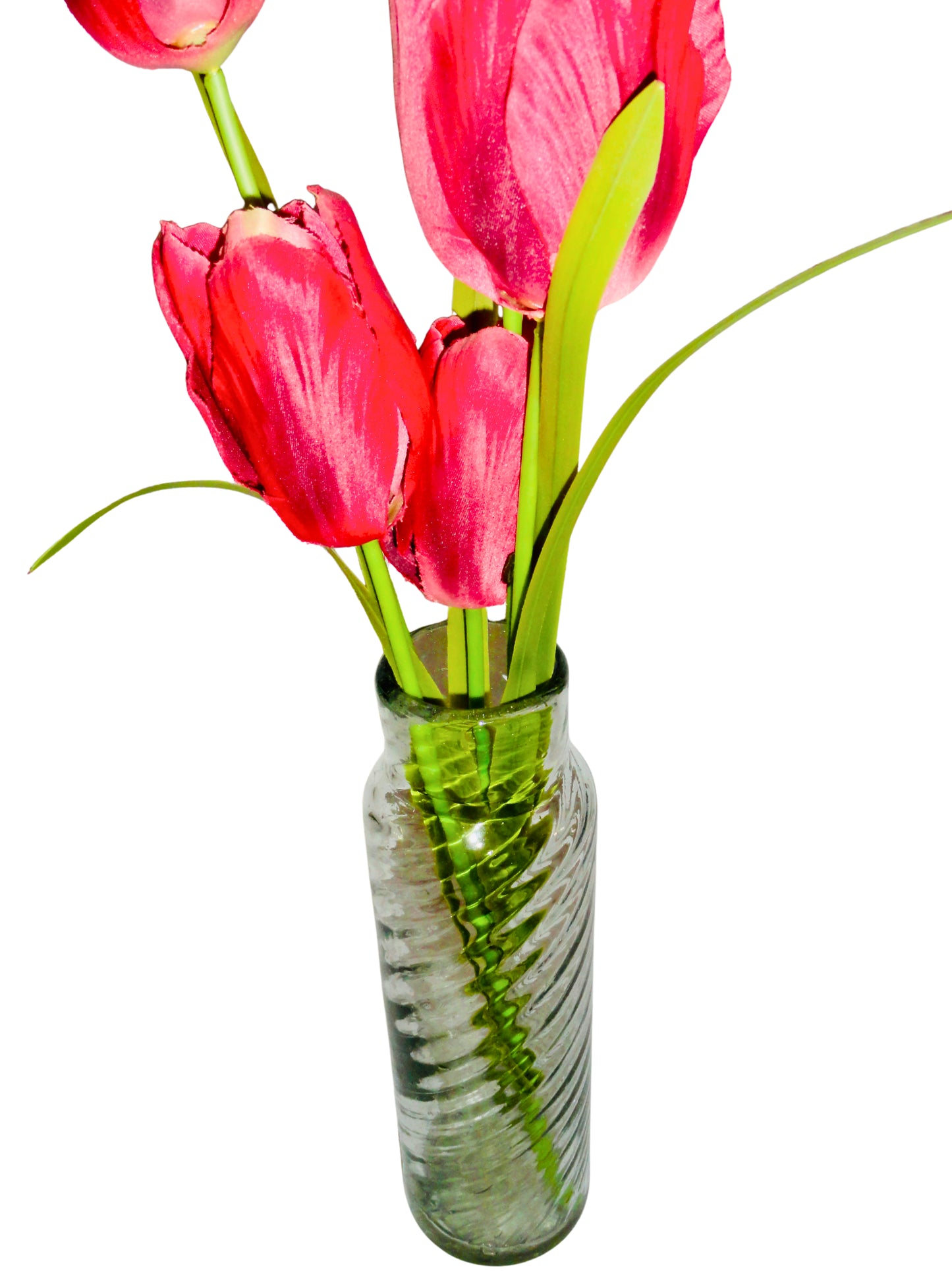 Genérico, Florero Violetero, Agua, Vidrio Soplado, México - S XX, 31.1 cm alto  x  7.9 cm diámetro, 466 gr.