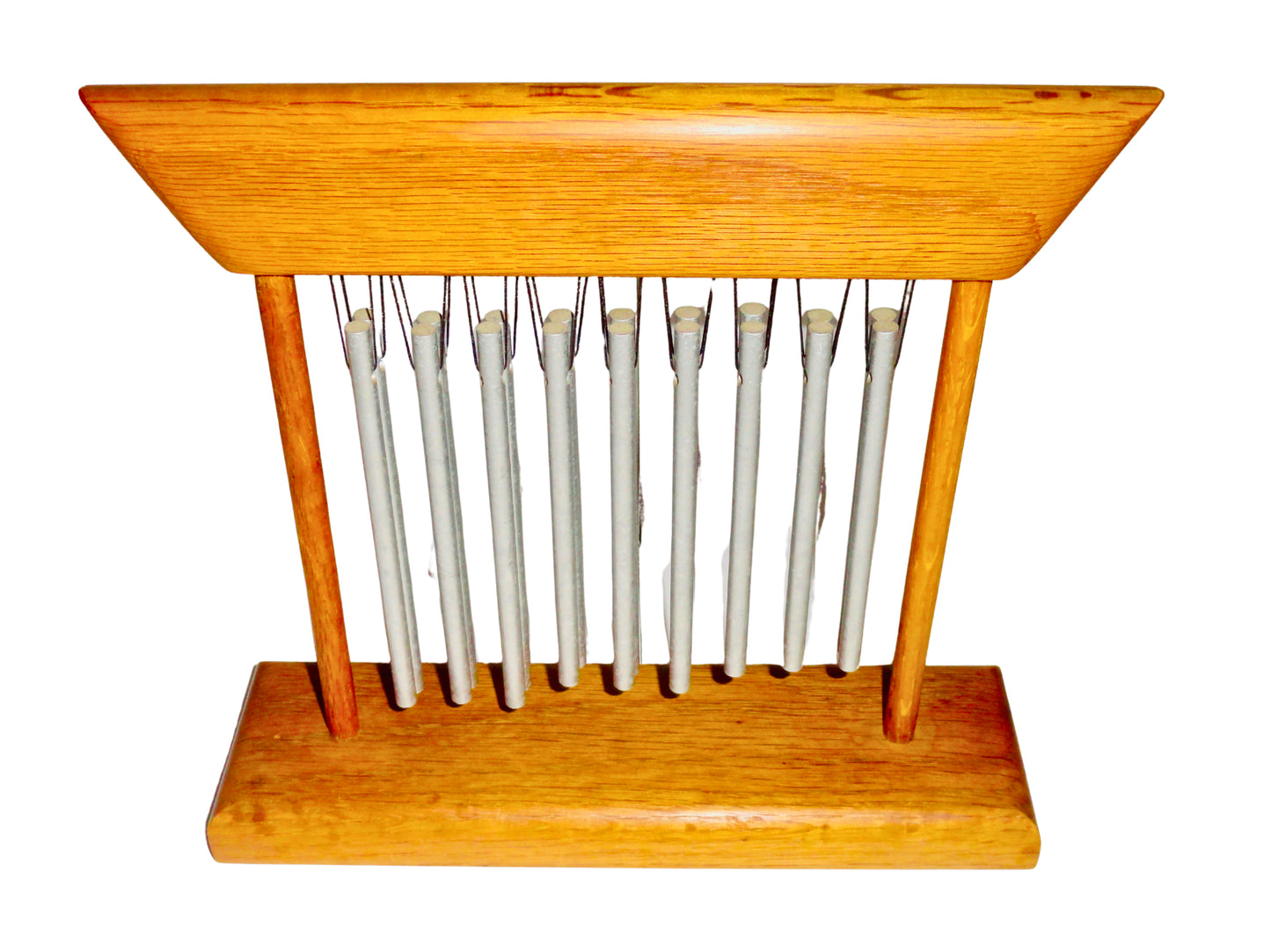 JW Stannard, Campanas de Lluvia,  Marron, Teca, USA MCM, 24.3 cm largo x 7 cm ancho x 22.5 cm alto, 450 g.