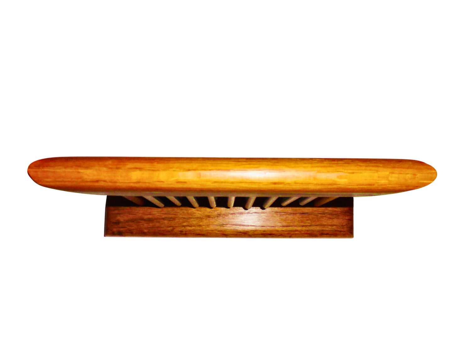 JW Stannard, Campanas de Lluvia,  Marron, Teca, USA MCM, 24.3 cm largo x 7 cm ancho x 22.5 cm alto, 450 g.