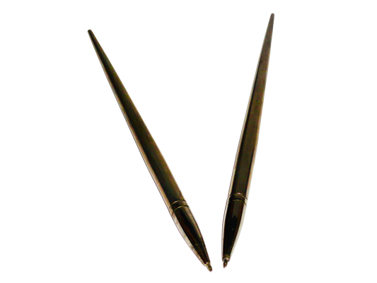 Genérico, Set de Boligrafos de Escritorio, Plateados, Plata, México MCM, 17.1 cm de Largo, 35.8 g
