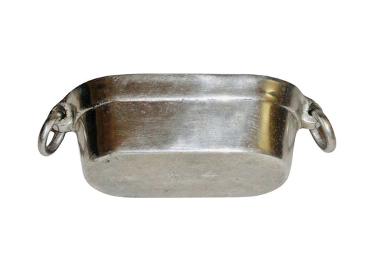 Dupuis, Tina Miniatura Decorativa, Plata, Peltre y Plata, Mexico S XX, 5.9 cm Alto x 20.3 cm Largo x 9 cm Ancho, 530 g