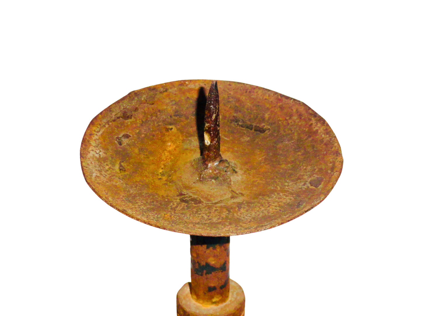 Genérico, Candelabro Portavelas, Marrón y Negro, Hierro Forjado, Mexico - S XX, 17 cm diámetro, 29.5 cm altura, 1.8 kg.