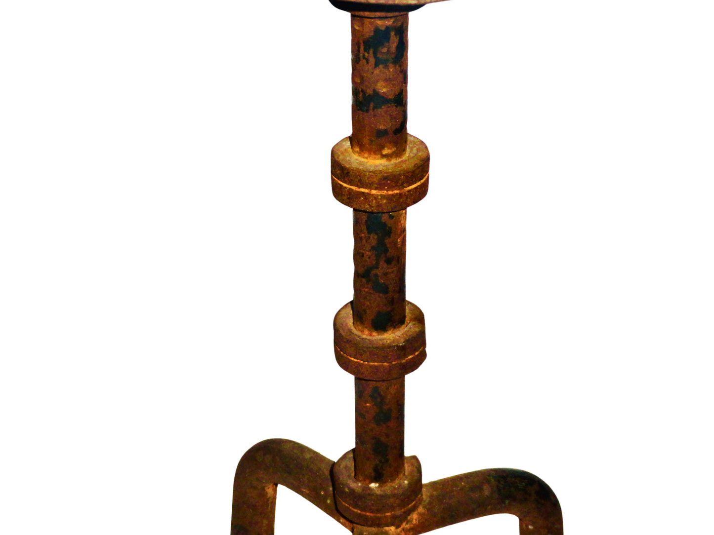Genérico, Candelabro Portavelas, Marrón y Negro, Hierro Forjado, Mexico - S XX, 17 cm diámetro, 29.5 cm altura, 1.8 kg.