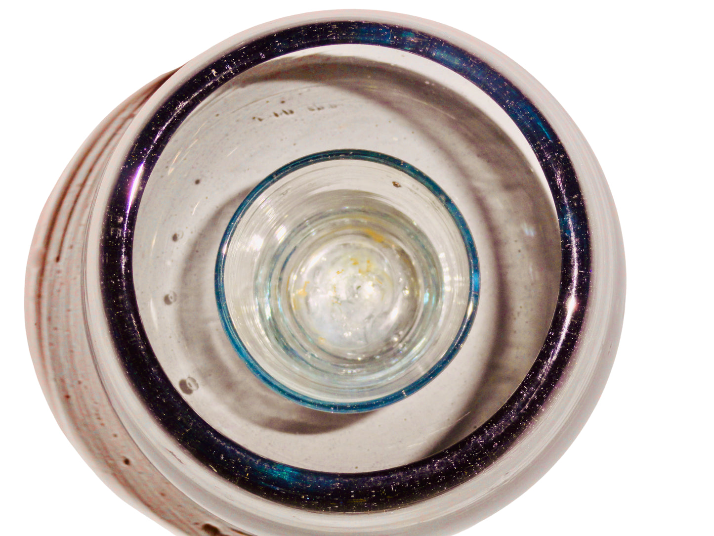 Genérico, Candelabro, Agua, Vidrio Soplado, México - S XX, 13 cm diámetro x 11.5 cm altura, 300 gr.