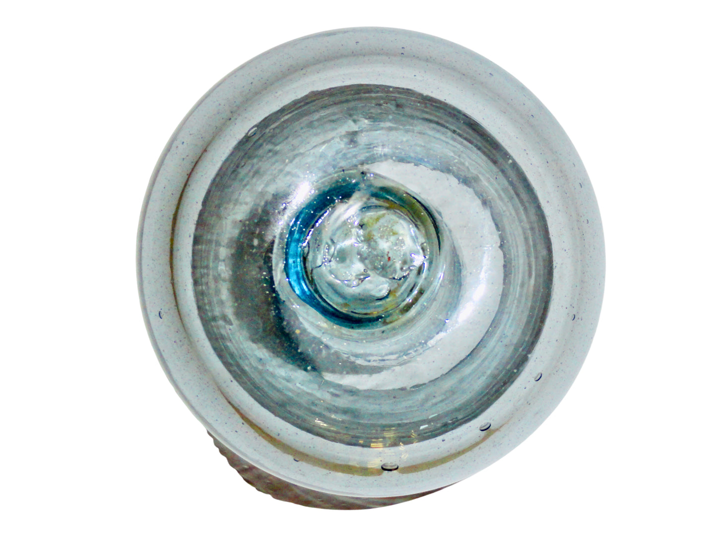 Genérico, Candelabro, Agua, Vidrio Soplado, México - S XX, 13 cm diámetro x 11.5 cm altura, 300 gr.