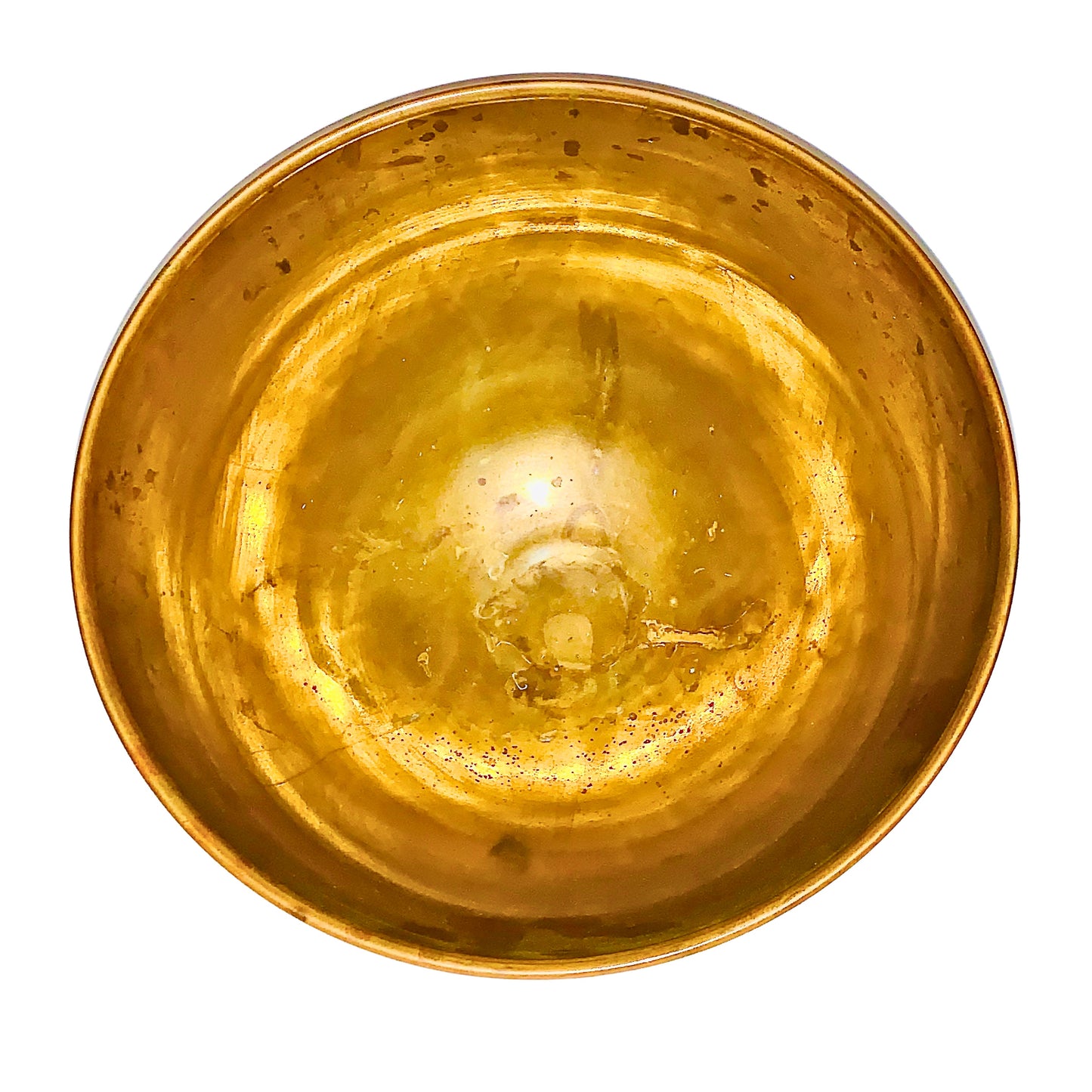 Generico, Cuenco Centro de Mesa, Dorado, Latón, S XX, 18 cm alto x 26.5 cm diámetro abertura. Peso: 450 gr.