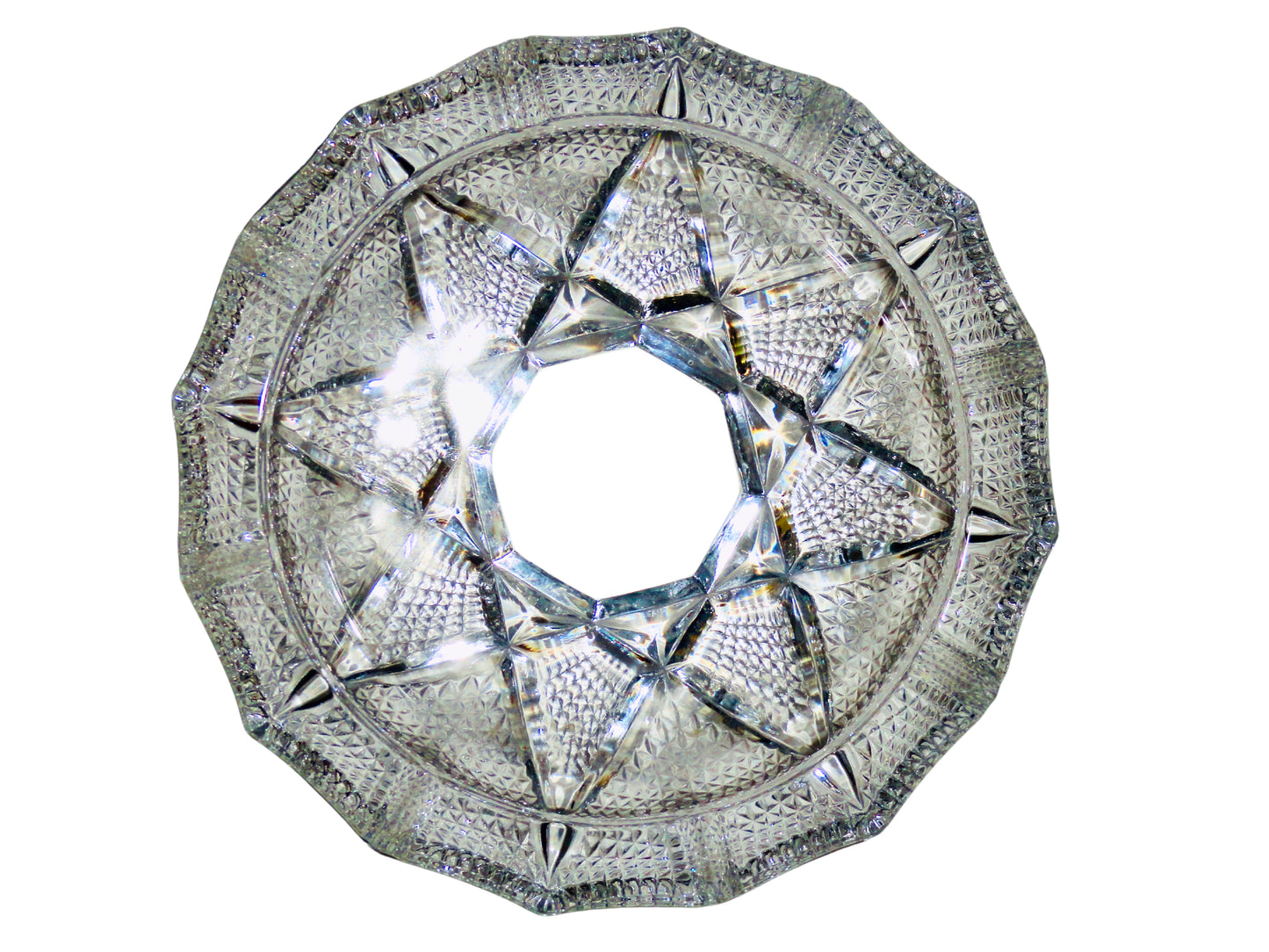 Wexford Anchor Hocking, Cenicero Decorativo, Agua, Vidrio, USA, 4.8  cm alto x 21.3 cm diámetro, 1 kg.