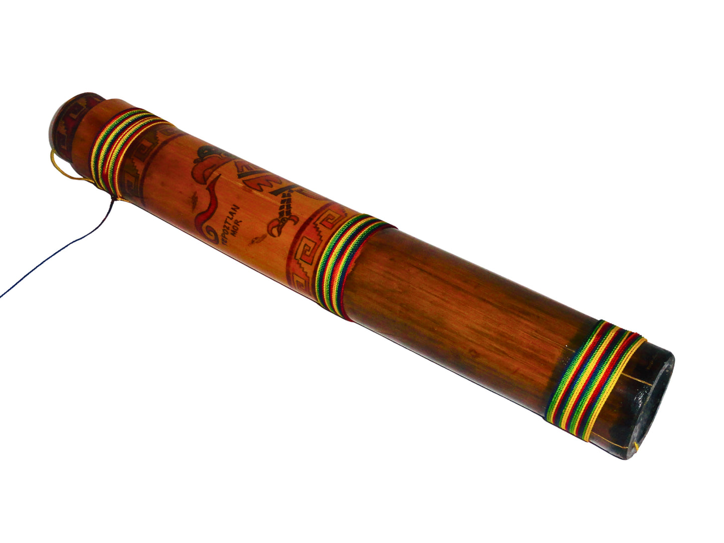 Genérico, Palo de Lluvia Decorativo, Marrón y Amarillo, Bambú, México, 53.5 cm largo x 7.3 cm diámetro.