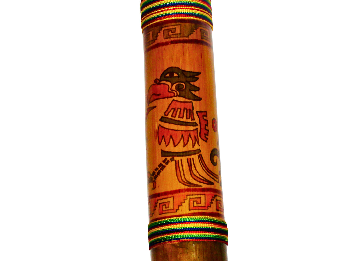 Genérico, Palo de Lluvia Decorativo, Marrón y Amarillo, Bambú, México, 53.5 cm largo x 7.3 cm diámetro.