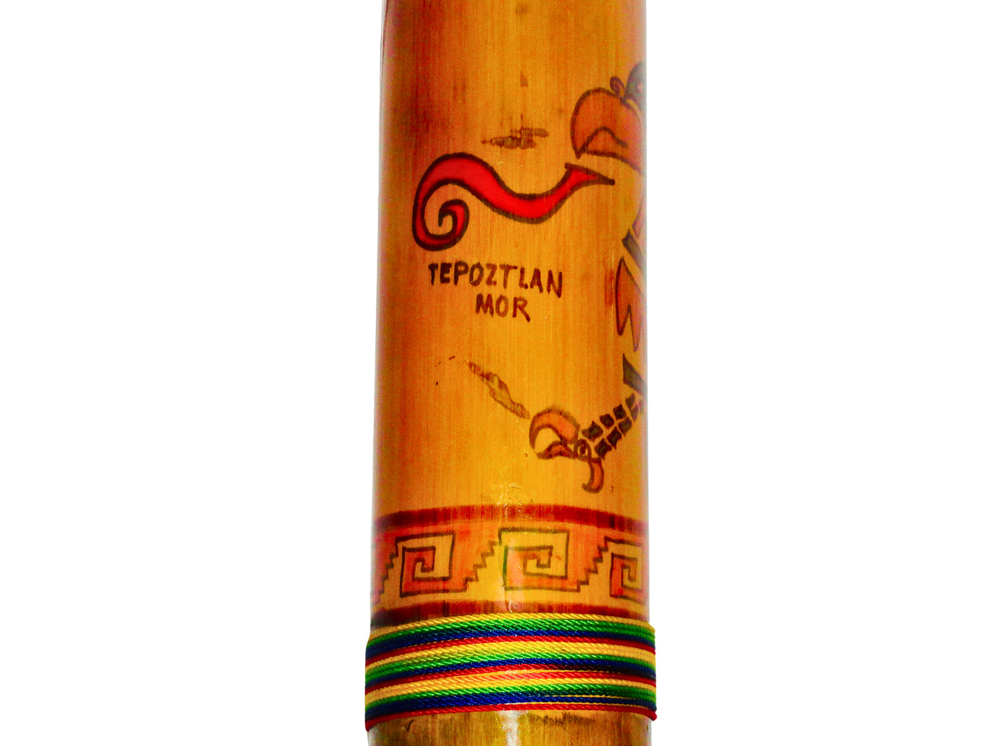 Genérico, Palo de Lluvia Decorativo, Marrón y Amarillo, Bambú, México, 53.5 cm largo x 7.3 cm diámetro.