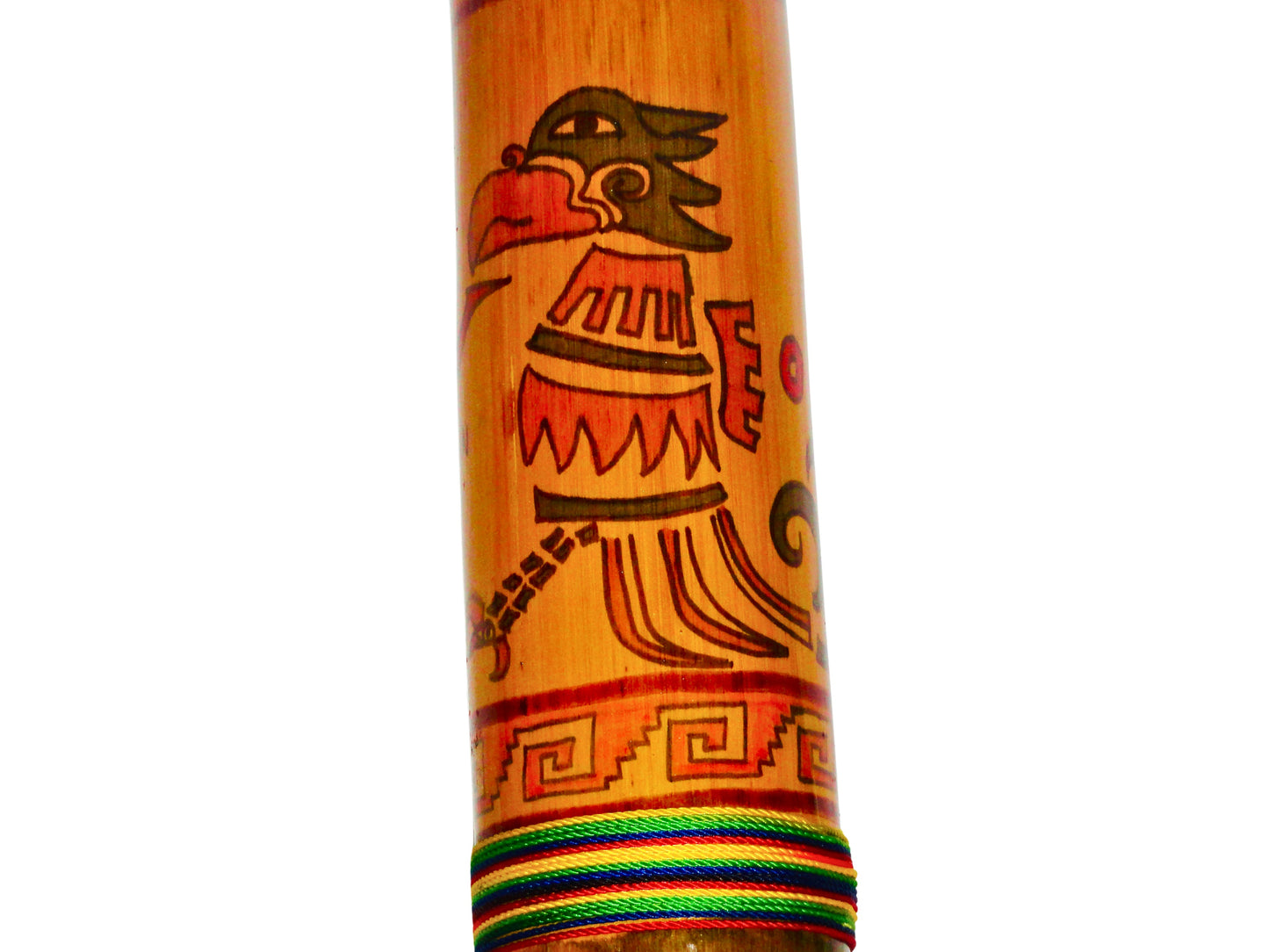 Genérico, Palo de Lluvia Decorativo, Marrón y Amarillo, Bambú, México, 53.5 cm largo x 7.3 cm diámetro.